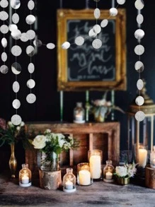 36pcs Circular Flags Party Background Decoration, 4m Long,