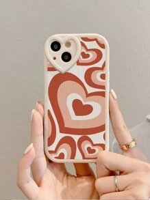 1入組TPU皮革心形圖案手機殼，適用於iPhone和三星系列 - 彩色 - 查看 4