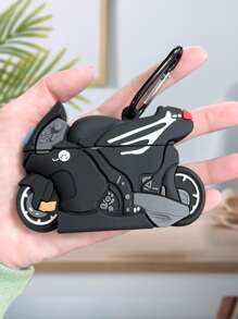 Motorcycle Design Case Compatible With AirPods - Black - View 1