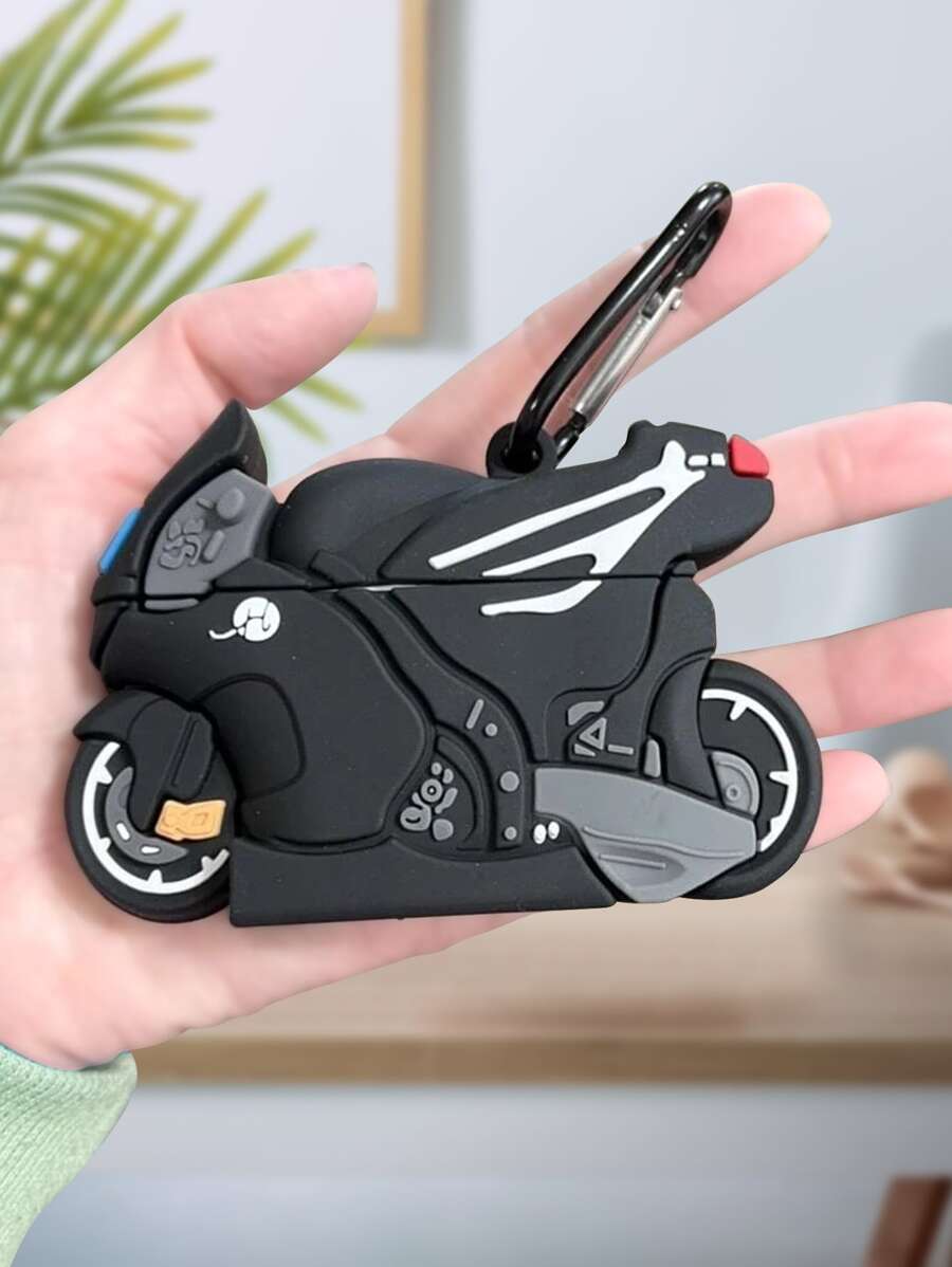 Motorcycle Design Case Compatible With AirPods - Black - View 1