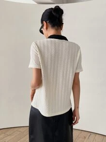 DAZY Camiseta Con Cuello Contrastante