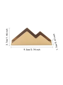 1pc Stainless Steel Business Card Holder - Gold - View 3