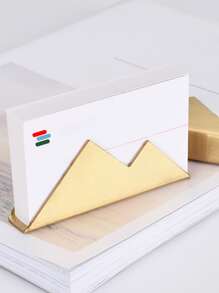 1pc Stainless Steel Business Card Holder - Gold - View 5