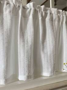 1pc White Window Valance, Japanese Style Polyester Curtain Valance For Kitchen