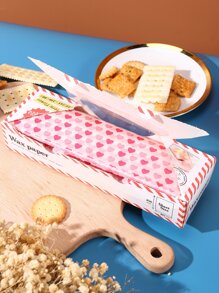 50 piezas/set Papel para hornear papel con patrón de corazón a prueba de aceite papel para hornear en la cocina - Multicolor - Ver 4