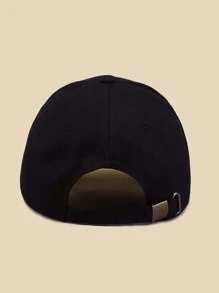 Floral & Letter Graphic Baseball Cap - Black - View 3