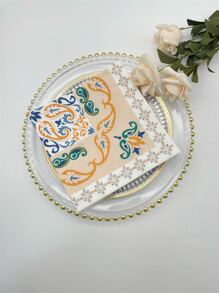 20 cái/bộ Giấy Khăn Ăn Dùng Một Lần, Khăn Ăn Tối Hoa Văn Mandala Cho Bữa Tiệc - Nhiều màu - Xem 1