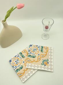 20 cái/bộ Giấy Khăn Ăn Dùng Một Lần, Khăn Ăn Tối Hoa Văn Mandala Cho Bữa Tiệc - Nhiều màu - Xem 3