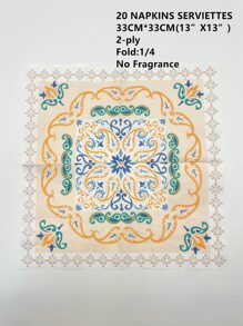 20 cái/bộ Giấy Khăn Ăn Dùng Một Lần, Khăn Ăn Tối Hoa Văn Mandala Cho Bữa Tiệc - Nhiều màu - Xem 5
