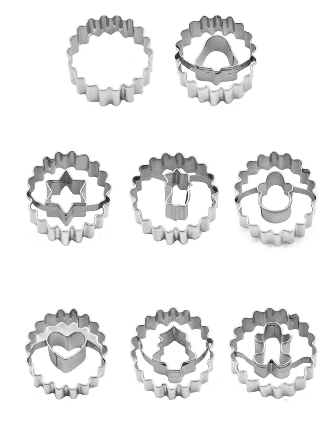 8 件 3D 圣诞饼干模具套装