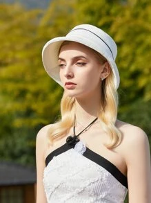 Mũ Bucket đường ống tương phản - trắng - Xem 9