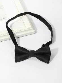 unicolor corbata de lazo & con cordón - Negro - Ver 5