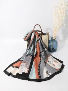 植物圖案圍巾 - 彩色 - 查看 2