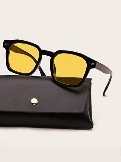 复古朋克方形铆钉时尚眼镜，男士复古时尚眼镜，沙滩配饰，夏季海滩度假、户外旅行眼镜