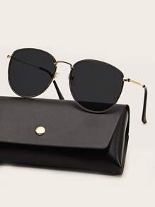 男士不对称镜框时尚眼镜，适合休闲、派对、日常、海滩、旅行等场合，尤其适合夏季海滩度假、户外活动和旅行。 - 黑色 - 查看 1