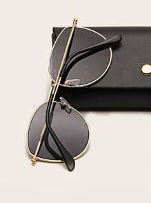 男士不对称镜框时尚眼镜，适合休闲、派对、日常、海滩、旅行等场合，尤其适合夏季海滩度假、户外活动和旅行。 - 黑色 - 查看 5