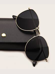 男士不对称镜框时尚眼镜，适合休闲、派对、日常、海滩、旅行等场合，尤其适合夏季海滩度假、户外活动和旅行。 - 黑色 - 查看 6