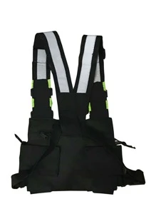 男女通用黑色功能性嘻哈胸包 - 黑色 - 查看 2