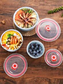 3 unids/set Bol de plástico modernista redondo fideo para cocina - Azul - Ver 4