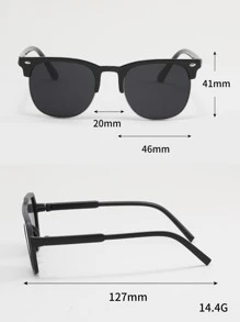 1 副男女款复古方形铆钉经典儿童户外海滩旅行装饰眼镜