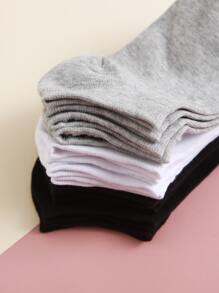 7 pares Calcetines tobilleros unicolor - Multicolor - Ver 3