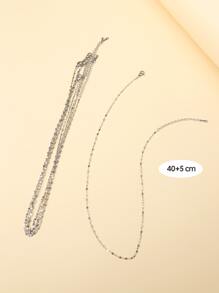 5 cái / bộ Vòng cổ chuỗi tối giản - Bạc - Xem 3