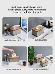 1 hộp lưu trữ khăn giấy PET, hộp đựng khăn giấy trong suốt để bàn - Trong sáng - Xem 7