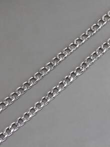 男士極簡鏈條樣式項鍊,適用於首飾類禮品和派對 - 銀色 - 查看 2