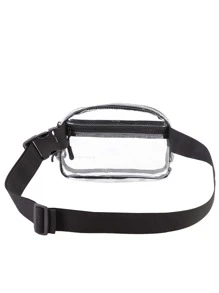 TINYAT Clear Bum Bag For Women, Stadium Approved Clear Belt Bag Waterproof Waist Pack For Concerts, Sports, Travel - Clear - View 3