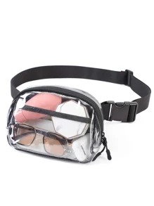 TINYAT Clear Bum Bag For Women, Stadium Approved Clear Belt Bag Waterproof Waist Pack For Concerts, Sports, Travel - Clear - View 7