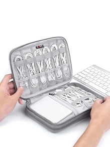 1入組便攜數據綫收納袋 - 灰色 - 查看 1