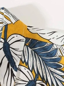 男士熱帶圖案弧形下擺襯衫 - 彩色 - 查看 3