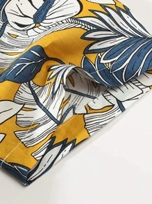 男士熱帶圖案弧形下擺襯衫 - 彩色 - 查看 4