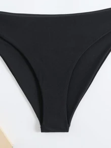 SHEIN Swim Summer Beach V Wired Bikini Set - Black - View 4