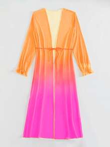 Swim Vcay Kimono Nữ Xù Thắt nơ trước Ombre - Nhiều màu - Xem 3