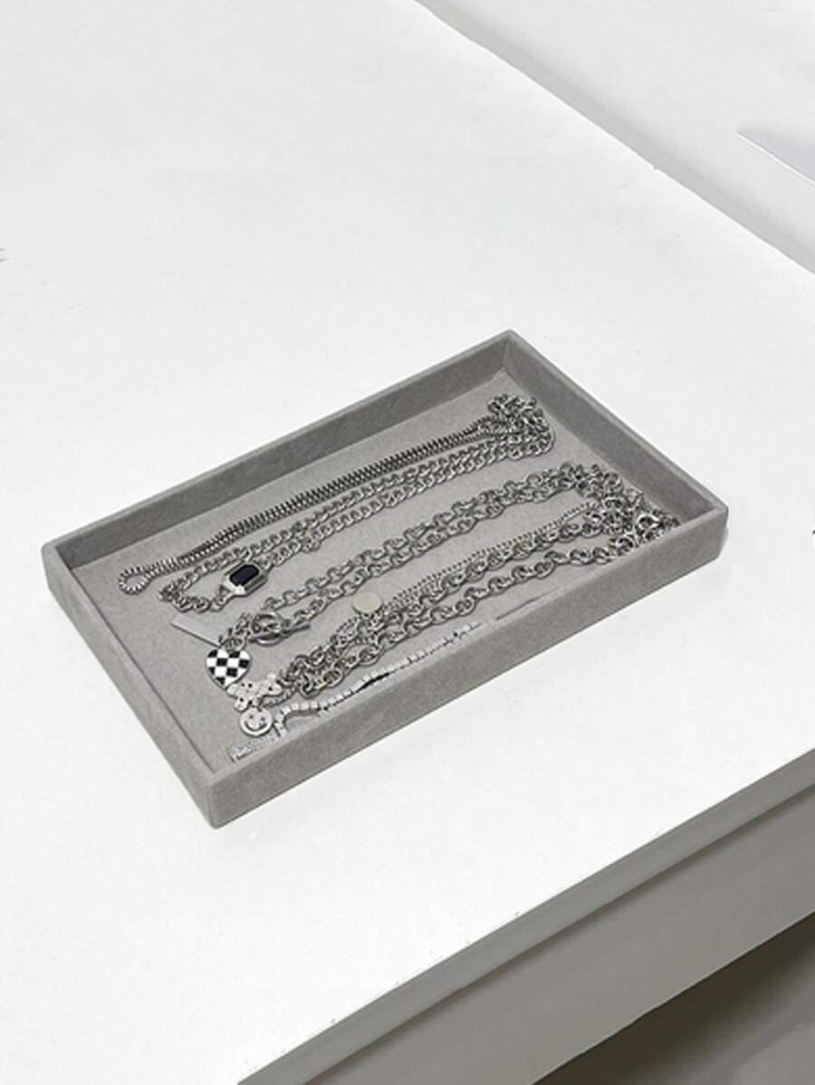 1pc Gray Jewelry Tray, Polyamide Moistureproof Jewelry Display Tray For Home - Light Grey - View 1