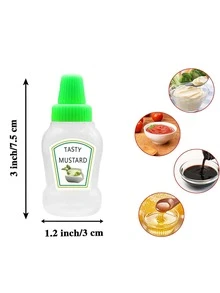 2入組/套PP調味料擠壓瓶帶2入組貼紙 - 綠色 - 查看 3