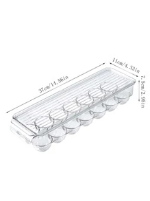 1pc PET Egg Holder, Clear Multi-Grid Refrigerator Egg Tray For Kitchen, For Easter - Clear - View 3