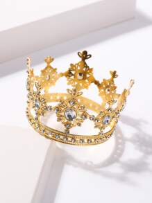 Rhinestone Decor Crown Design Headband - Gold - View 4