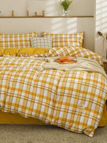 4入組/套格紋圖案被套套裝 - 彩色 - 查看 2