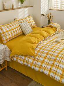 4入組/套格紋圖案被套套裝 - 彩色 - 查看 9