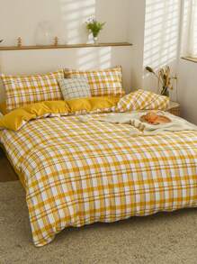 4入組/套格紋圖案被套套裝 - 彩色 - 查看 11