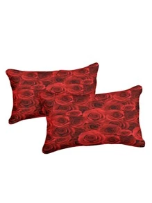 3pcs/set Rose Pattern Red Duvet Cover Set(1 Duvet Cover & 2 Pillowcase) Modernist Fabric Bedding Set For Bedding, All Season - Blue - View 4