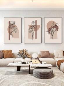 3 Sợi Hóa Học Unframed Tranh, Họa Tiết Hoa Trừu Tượng Hiện Đại Tường Hình Chữ Nhật Tranh Nghệ Thuật Cho Trang Trí Tường Nhà - Nhiều màu - Xem 1