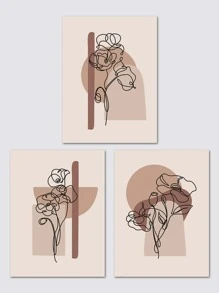 3 Sợi Hóa Học Unframed Tranh, Họa Tiết Hoa Trừu Tượng Hiện Đại Tường Hình Chữ Nhật Tranh Nghệ Thuật Cho Trang Trí Tường Nhà - Nhiều màu - Xem 3