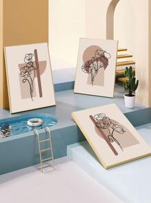 3 Sợi Hóa Học Unframed Tranh, Họa Tiết Hoa Trừu Tượng Hiện Đại Tường Hình Chữ Nhật Tranh Nghệ Thuật Cho Trang Trí Tường Nhà - Nhiều màu - Xem 5