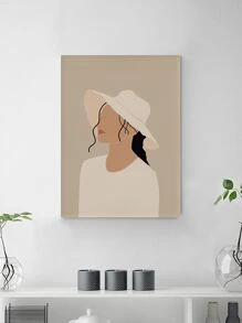 抽象人物圖案現代掛飾帆布繪畫帶框架 - 彩色 - 查看 1