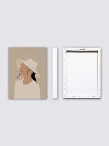 抽象人物圖案現代掛飾帆布繪畫帶框架 - 彩色 - 查看 5