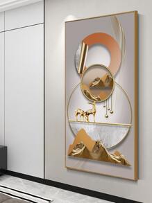 1 Họa Tiết Hươu & Mặt Trăng Unframed Tranh Hiện Đại Sợi Hóa Học Thiết Kế Hình Học Tranh Trang Trí Cho Trang Trí Nhà - Nhiều màu - Xem 3