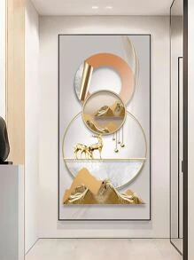 1 Họa Tiết Hươu & Mặt Trăng Unframed Tranh Hiện Đại Sợi Hóa Học Thiết Kế Hình Học Tranh Trang Trí Cho Trang Trí Nhà - Nhiều màu - Xem 5